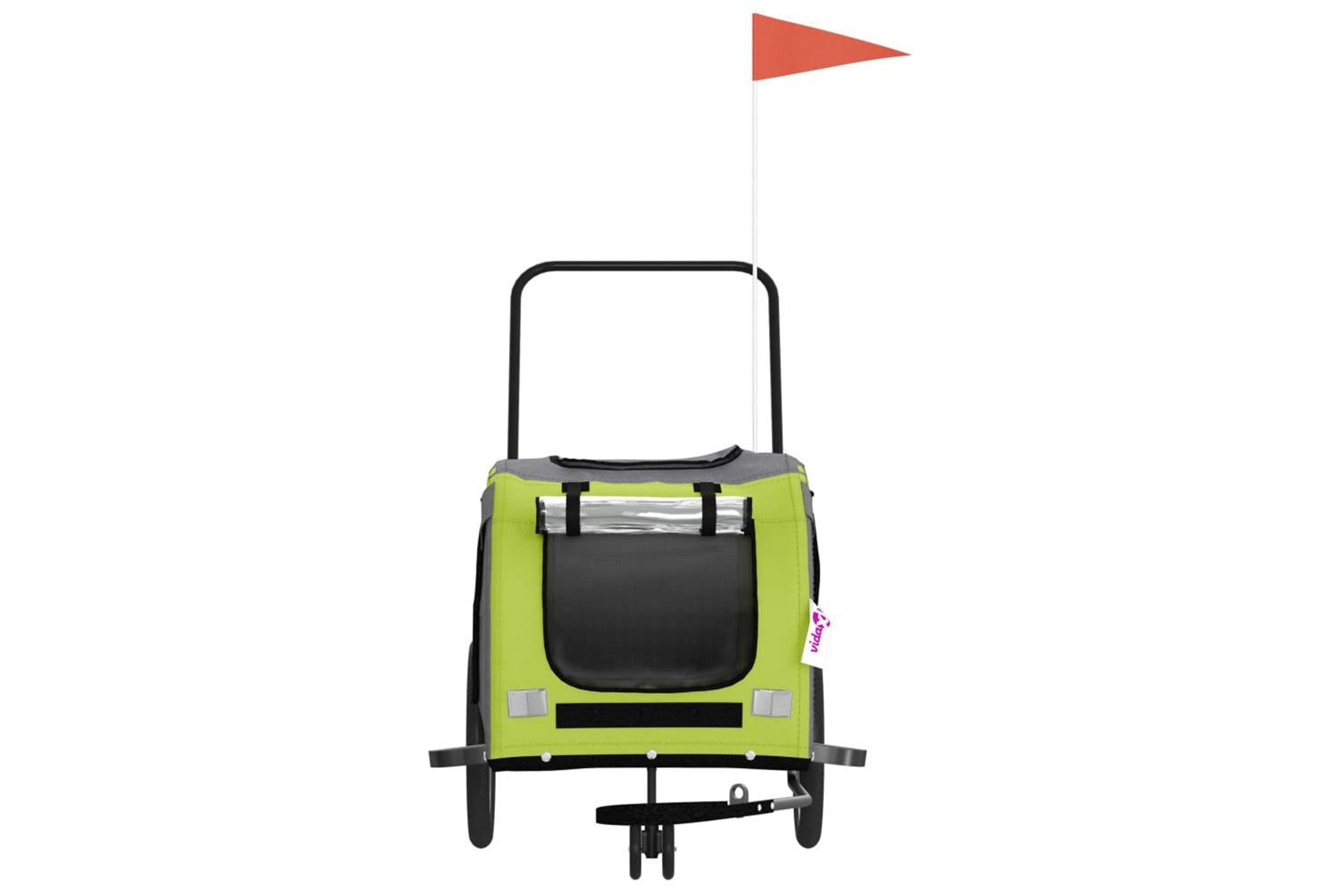 Vidaxl 93906 Pet Bike Trailer Green And Grey Oxford Fabric And Iron-3