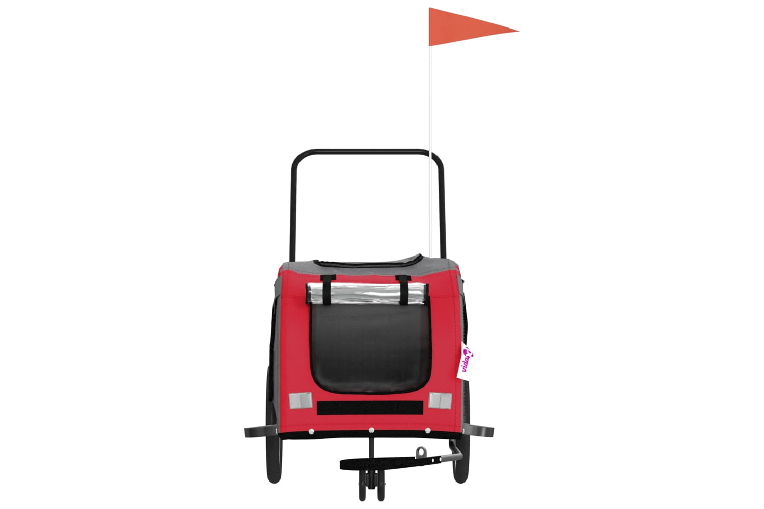 Vidaxl 93901 Pet Bike Trailer Red And Grey Oxford Fabric And Iron-3