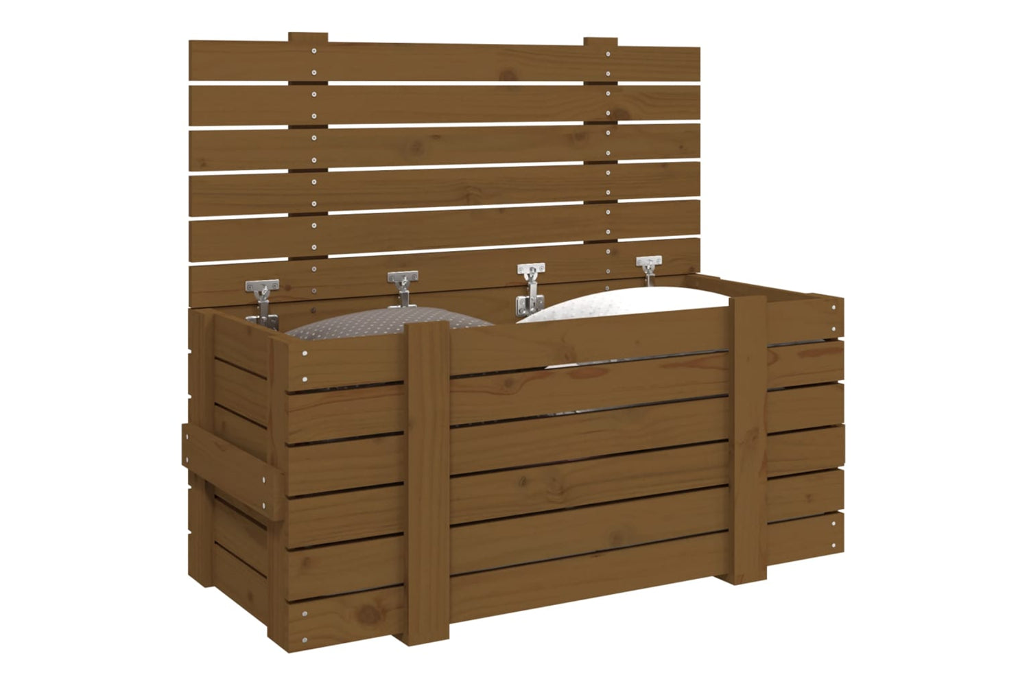 vidaXL 825001 Storage Box Honey Brown 91x40.5x42cm Solid Wood Pine-3