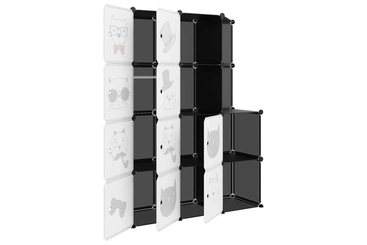 Vidaxl 340582 Cube Storage Cabinet For Kids With 10 Cubes Black Pp-5