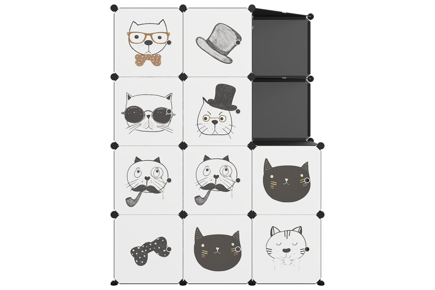 Vidaxl 340582 Cube Storage Cabinet For Kids With 10 Cubes Black Pp-2