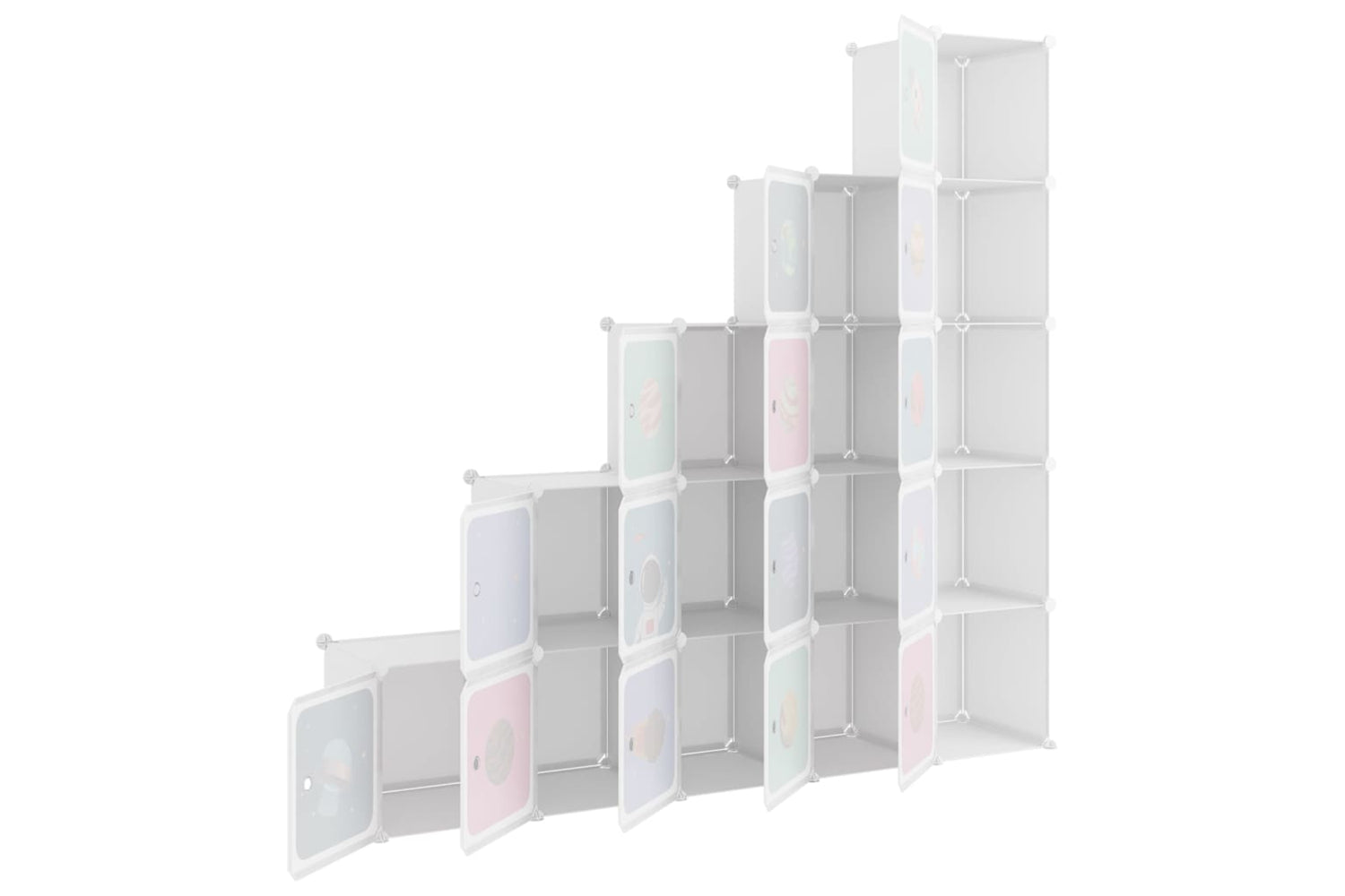 Vidaxl 340575 Cube Storage Cabinet For Kids With 15 Cubes White Pp-5