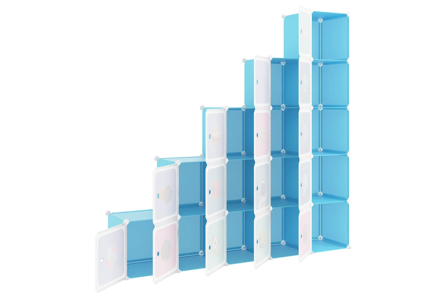 Vidaxl 340576 Cube Storage Cabinet For Kids With 15 Cubes Blue Pp-5