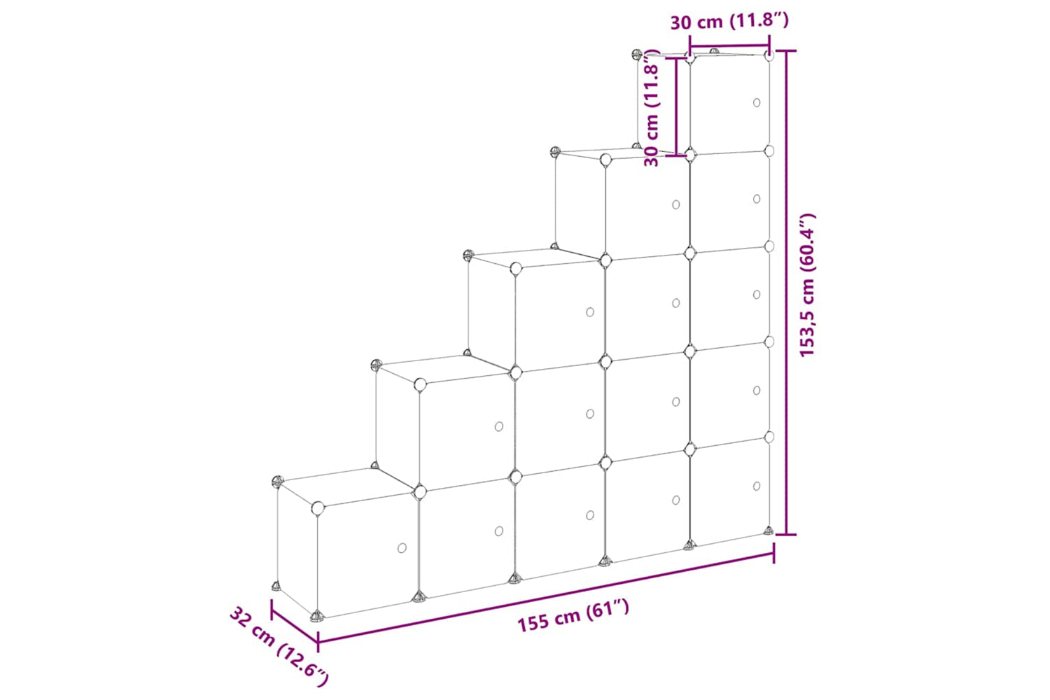 Vidaxl 340553 Storage Cube Organiser With 15 Cubes And Doors Transparent Pp-8