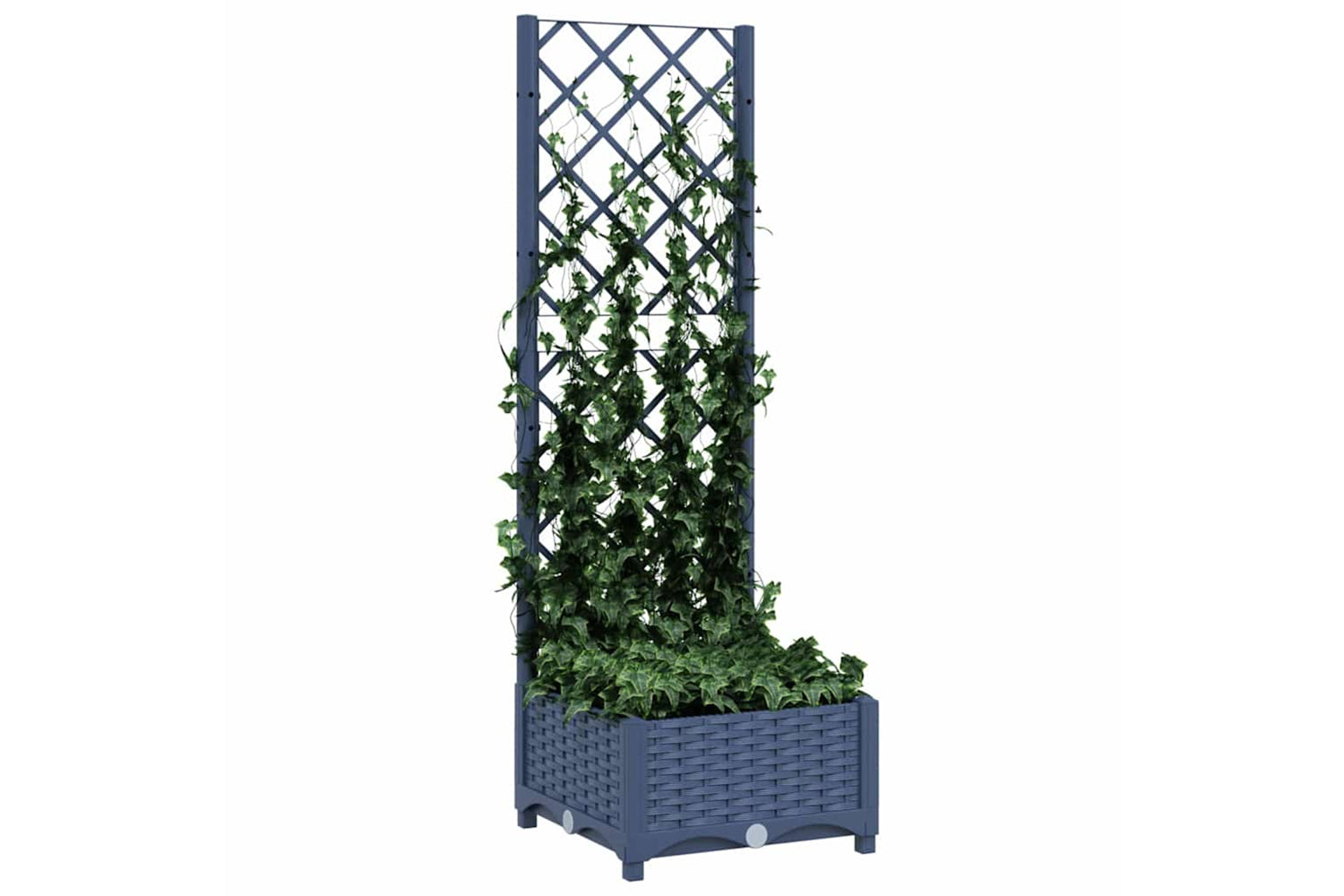 vidaXL Garden Planter With Trellis Dark Grey 40x40x121.5cm Pp-6