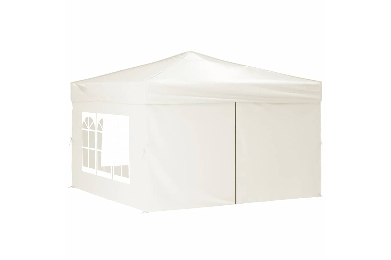 Vidaxl 93522 Folding Party Tent With Sidewalls Cream 3x3 M-2