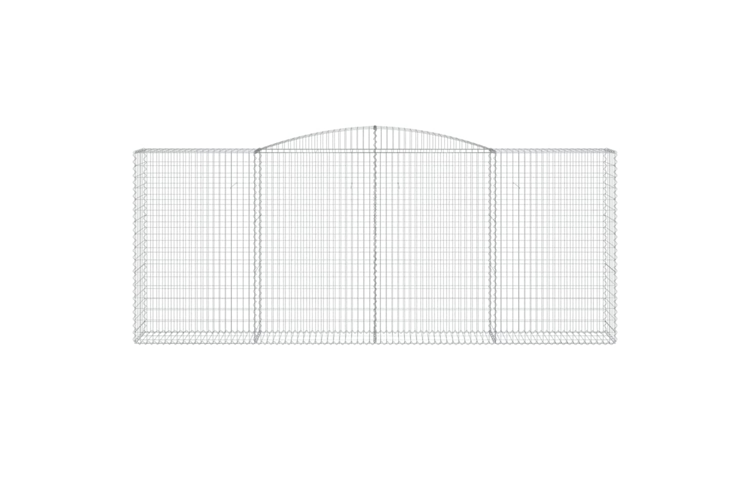 vidaXL 3147036 Arched Gabion Baskets 3 Pcs 400x50x160/180cm Galvanised Iron-3