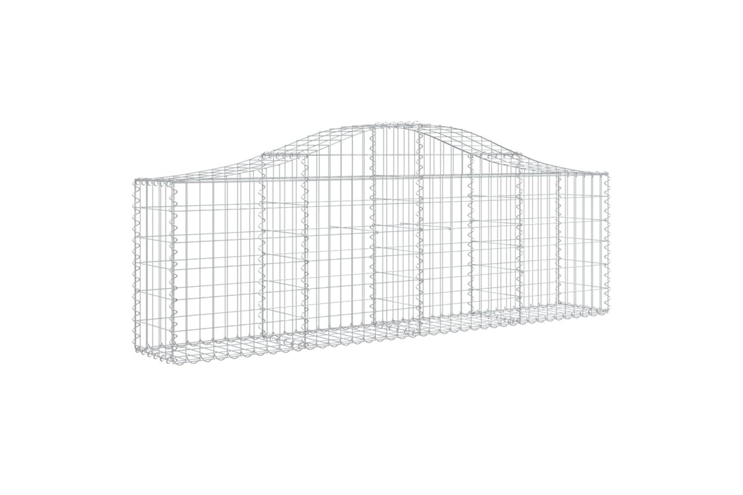 vidaXL 3145393 Arched Gabion Baskets 7 Pcs 200x30x60/80cm Galvanised Iron-2
