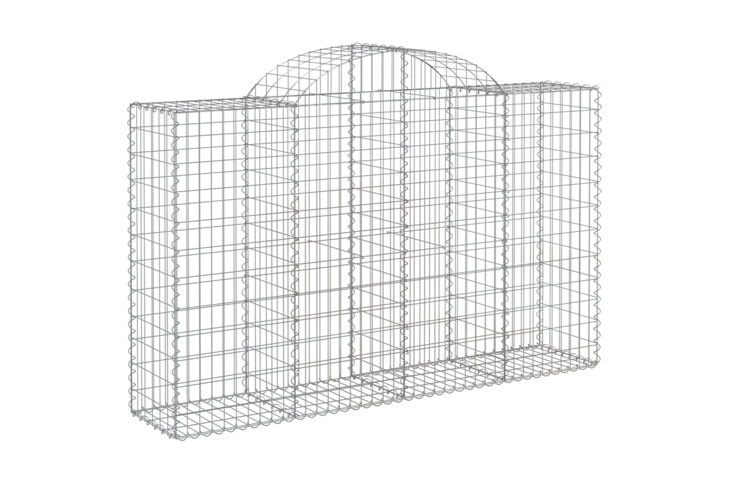 vidaXL 3146342 Arched Gabion Baskets 3 Pcs 200x50x120/140cm Galvanised Iron-2