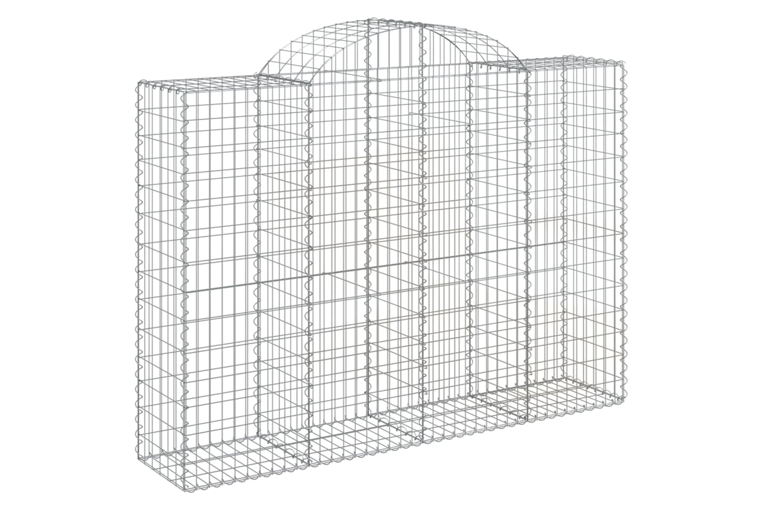vidaXL 3146362 Arched Gabion Baskets 2 Pcs 200x50x140/160cm Galvanised Iron-2