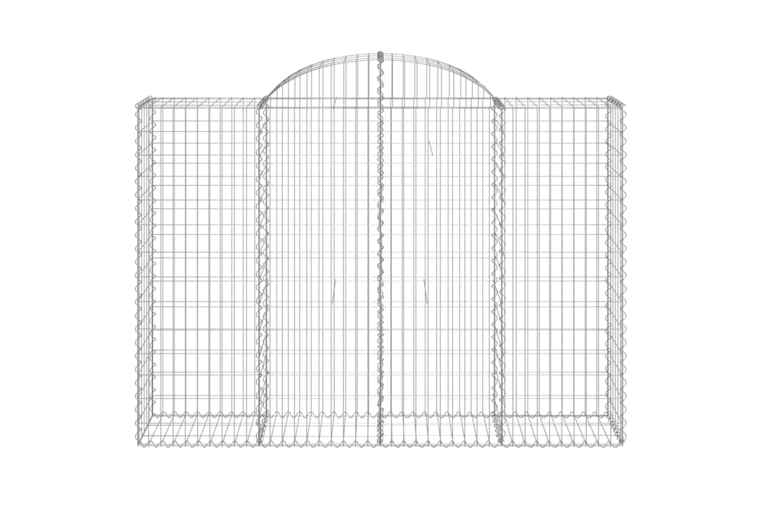 vidaXL 3146362 Arched Gabion Baskets 2 Pcs 200x50x140/160cm Galvanised Iron-3