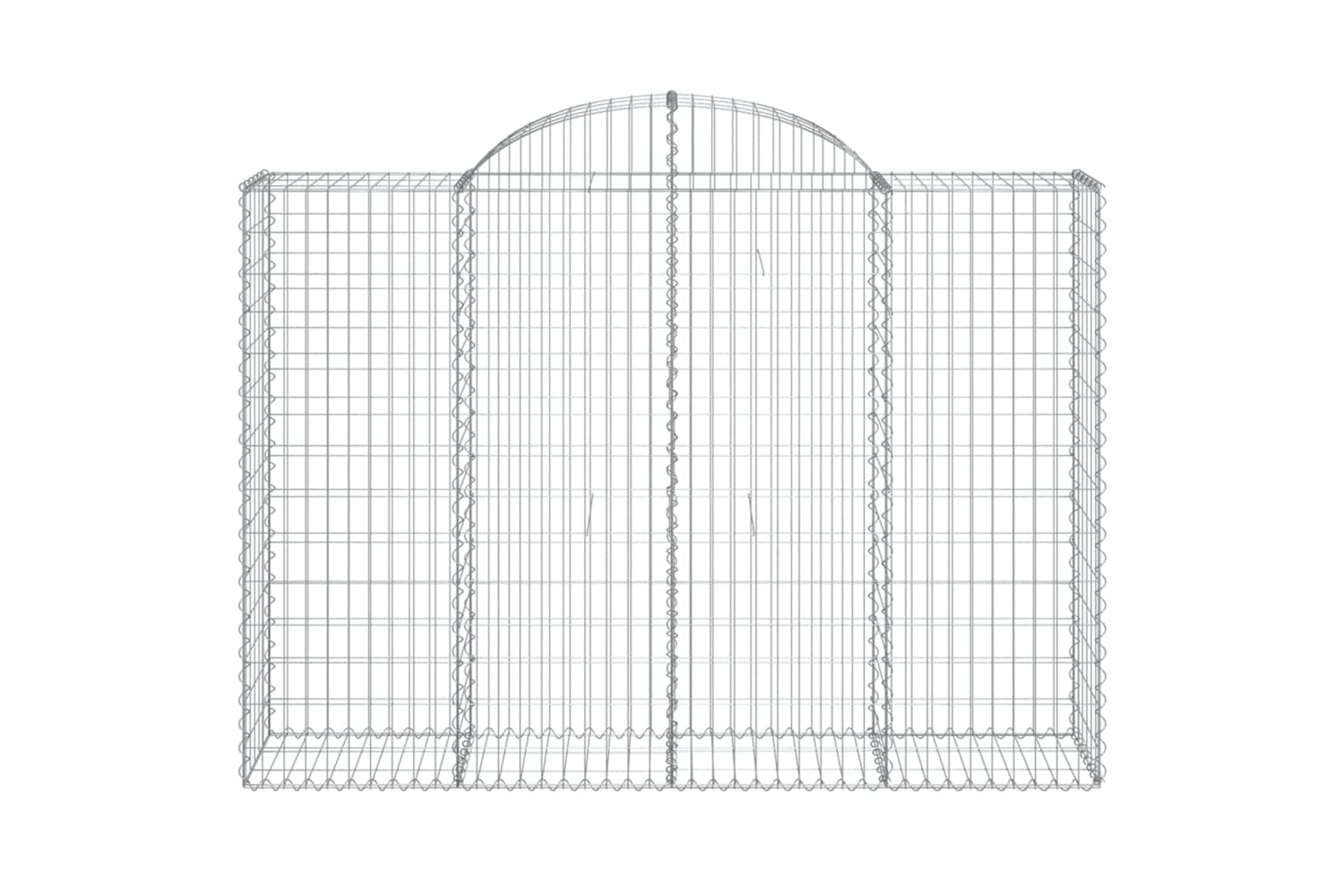 vidaXL 3146364 Arched Gabion Baskets 4 Pcs 200x50x140/160cm Galvanised Iron-3