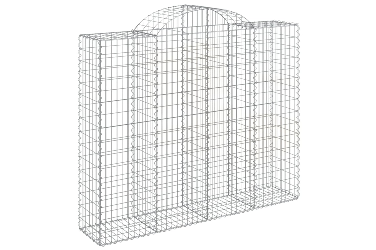 vidaXL 3146384 Arched Gabion Baskets 3 Pcs 200x50x160/180cm Galvanised Iron-2