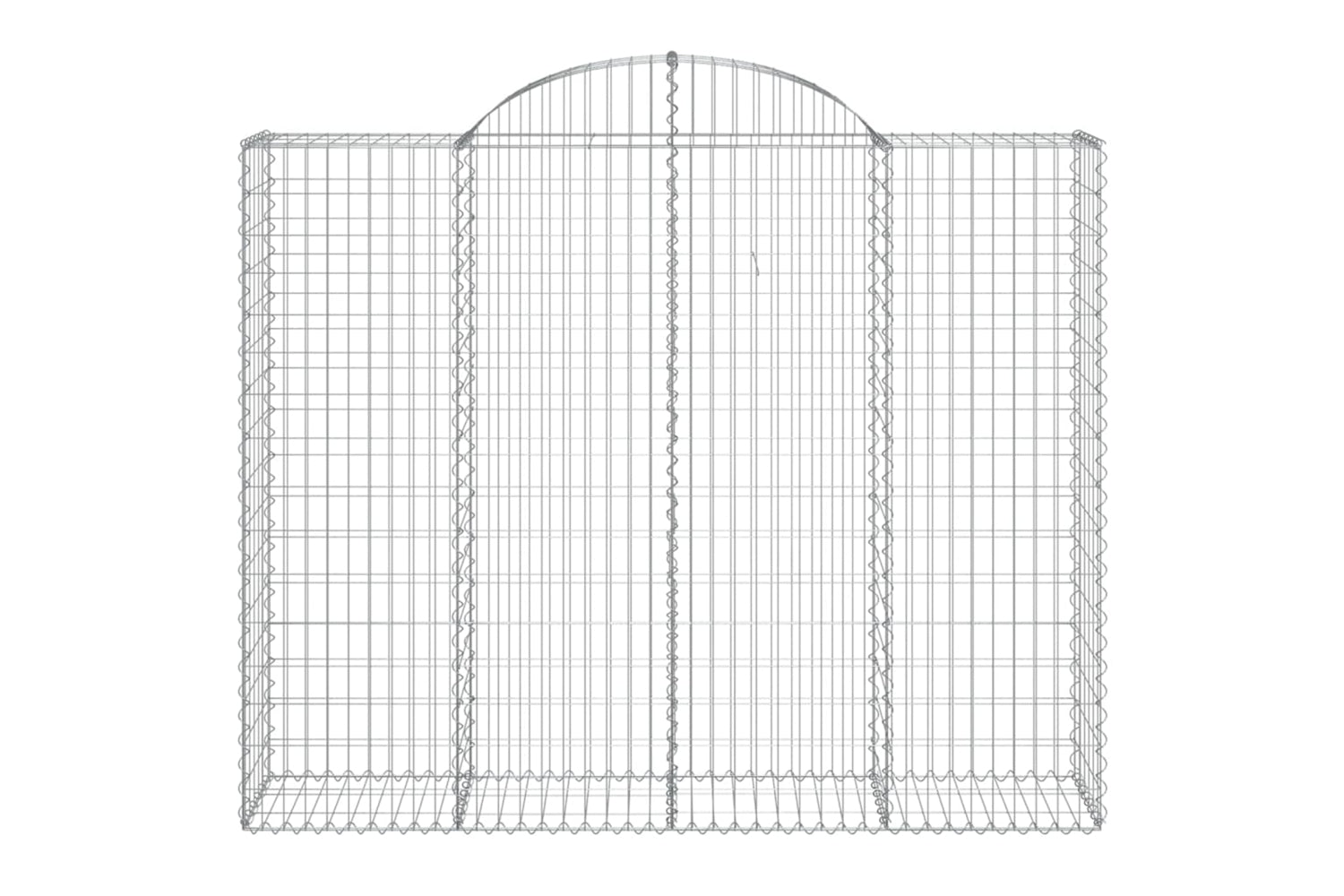 vidaXL 3146384 Arched Gabion Baskets 3 Pcs 200x50x160/180cm Galvanised Iron-3