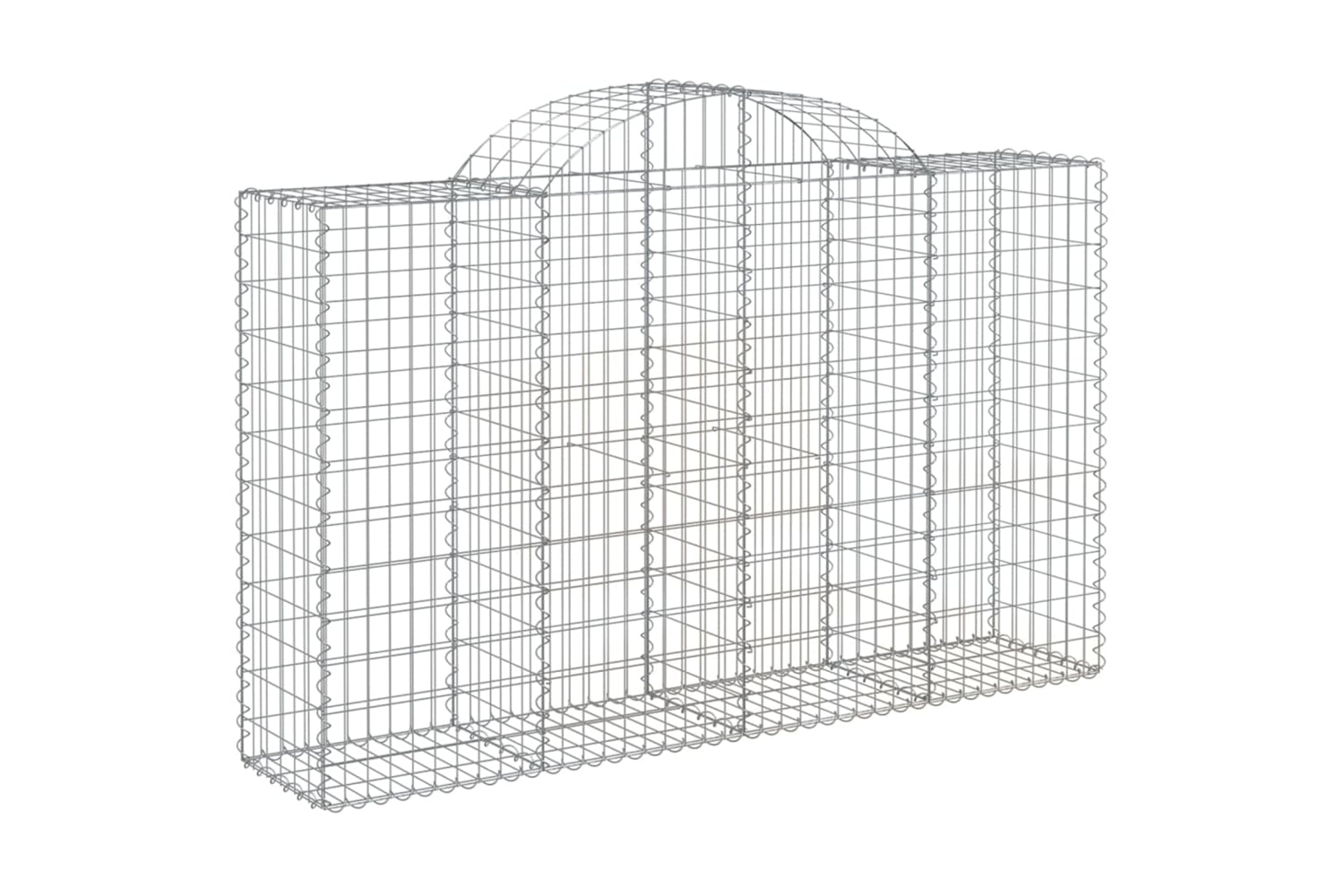 vidaXL 3146346 Arched Gabion Baskets 7 Pcs 200x50x120/140cm Galvanised Iron-2