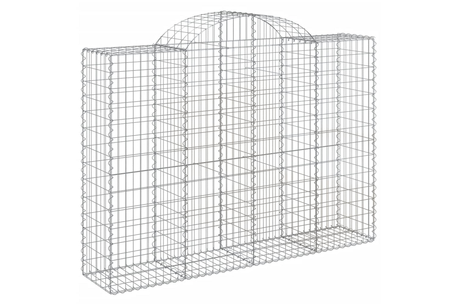 vidaXL 3146366 Arched Gabion Baskets 6 Pcs 200x50x140/160cm Galvanised Iron-2