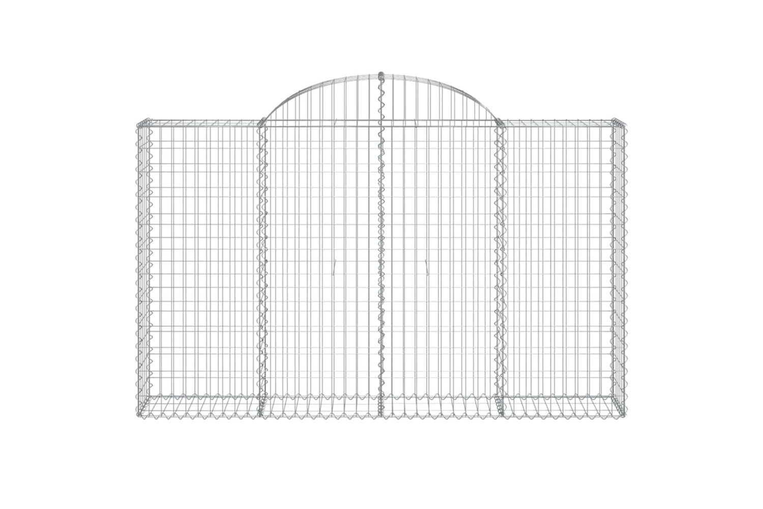 vidaXL 3146131 Arched Gabion Baskets 2 Pcs 200x30x120/140cm Galvanised Iron-3