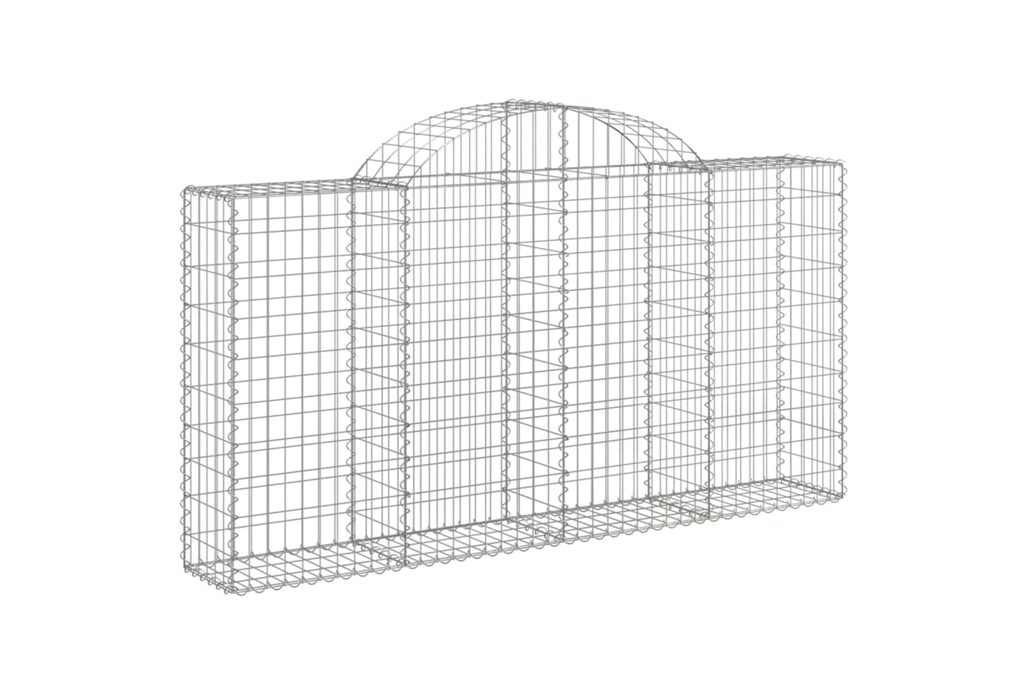 vidaXL 3146114 Arched Gabion Baskets 6 Pcs 200x30x100/120cm Galvanised Iron-2