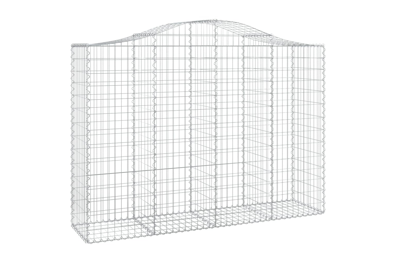 vidaXL 3145686 Arched Gabion Baskets 6 Pcs 200x50x140/160cm Galvanised Iron-2