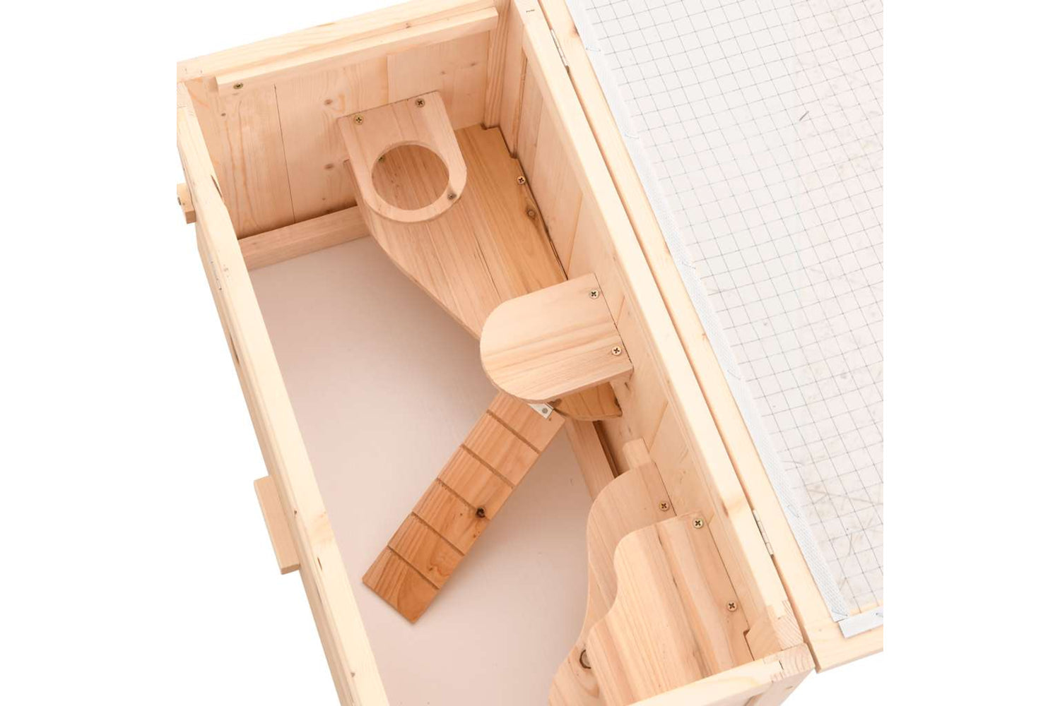 vidaXL 172377 Hamster Cage 60x30x35cm Solid Wood Fir-7