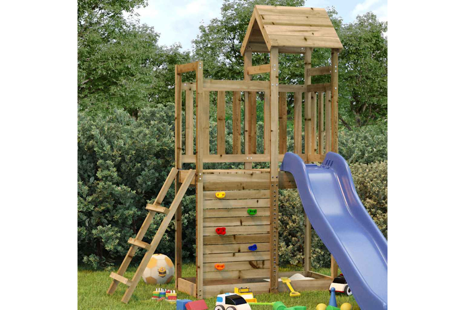 Vidaxl Outdoor Playset 52.5x110.5x214 Cm Impregnated Wood Pine-2