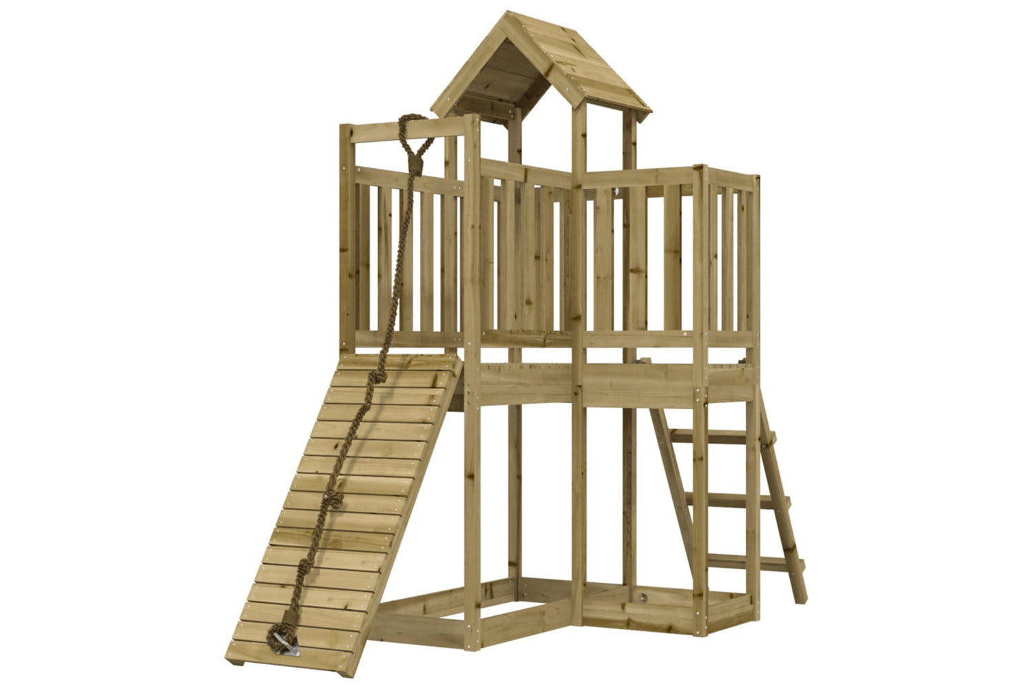 Vidaxl 3155833 Playhouse With Climbing Wall Impregnated Wood Pine-3