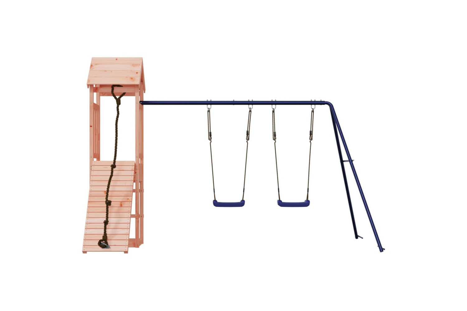 Vidaxl 3155817 Playhouse With Climbing Wall Swings Solid Wood Douglas-4