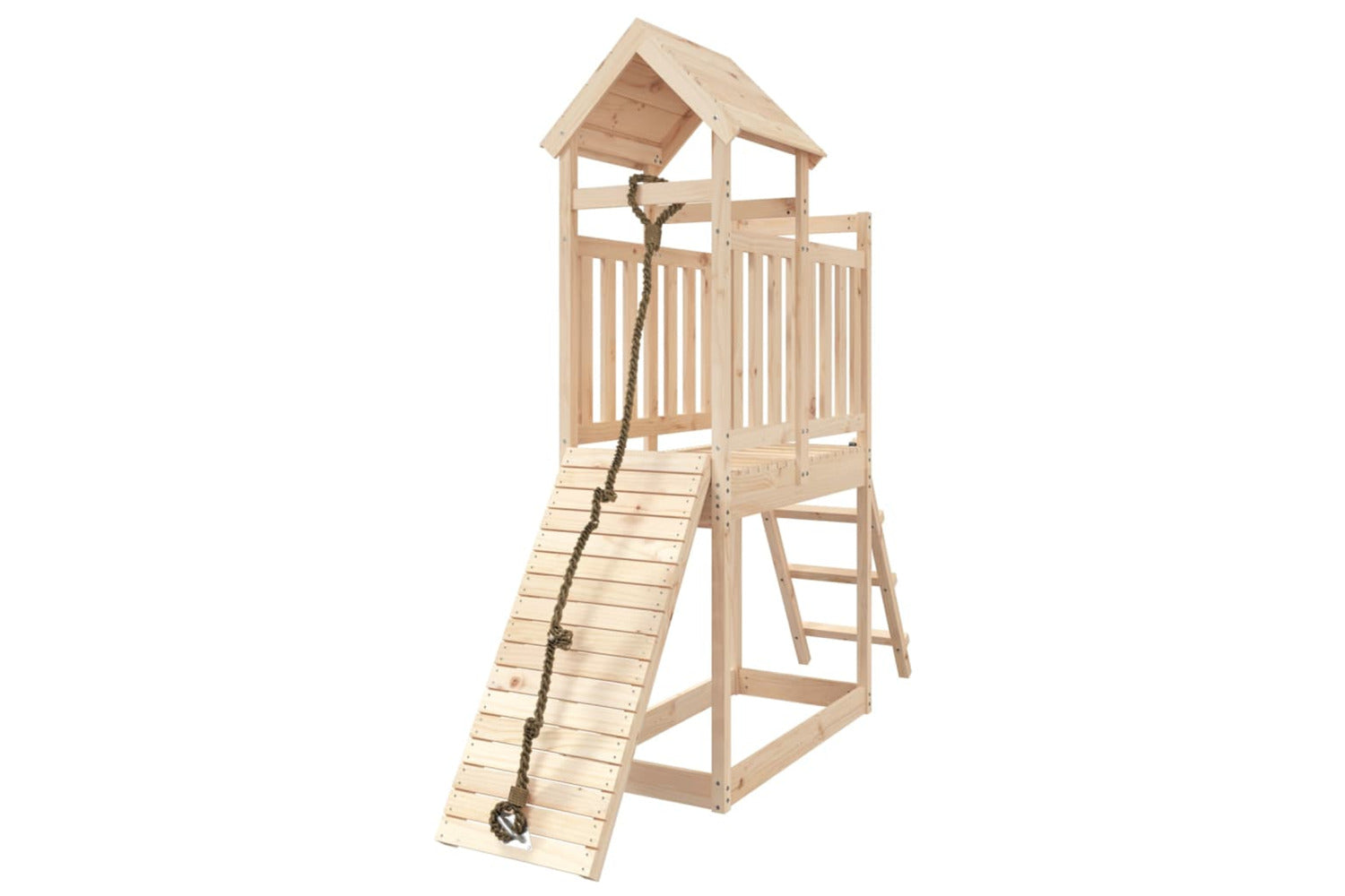 Vidaxl 3155867 Playhouse With Climbing Wall Solid Wood Pine-3