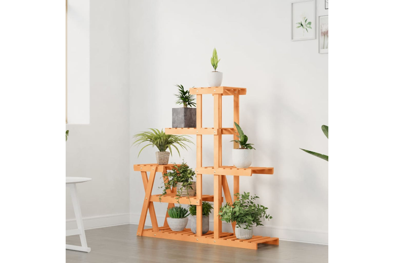 vidaXL 362880 Flower Stand 95x25x96cm Solid Wood Fir-2