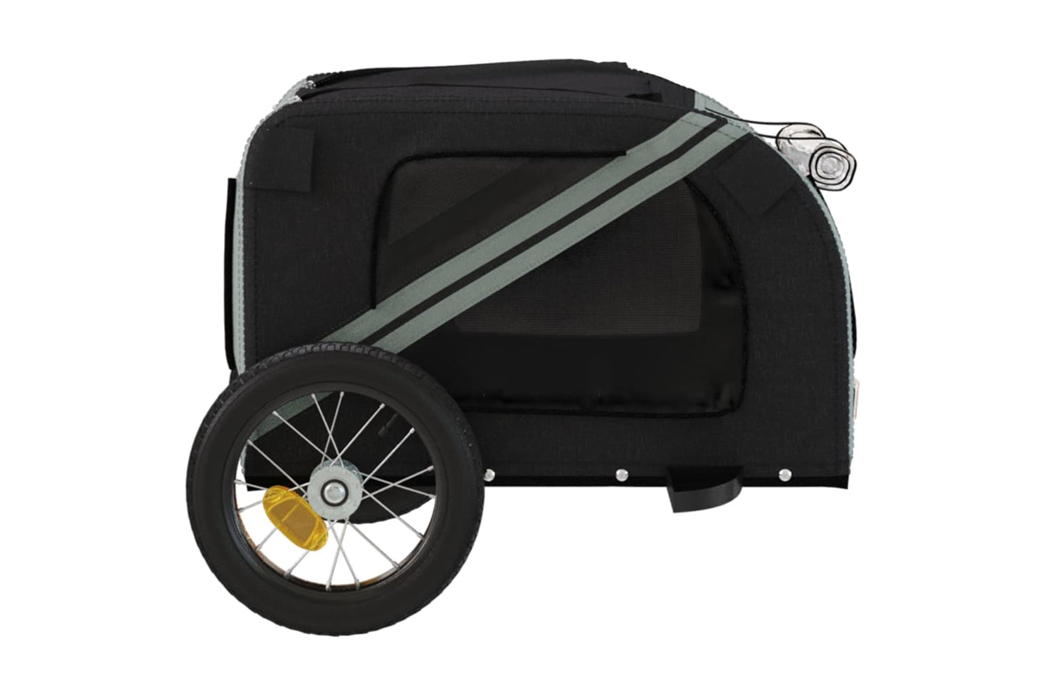 Vidaxl 93867 Pet Bike Trailer Grey And Black Oxford Fabric And Iron-6