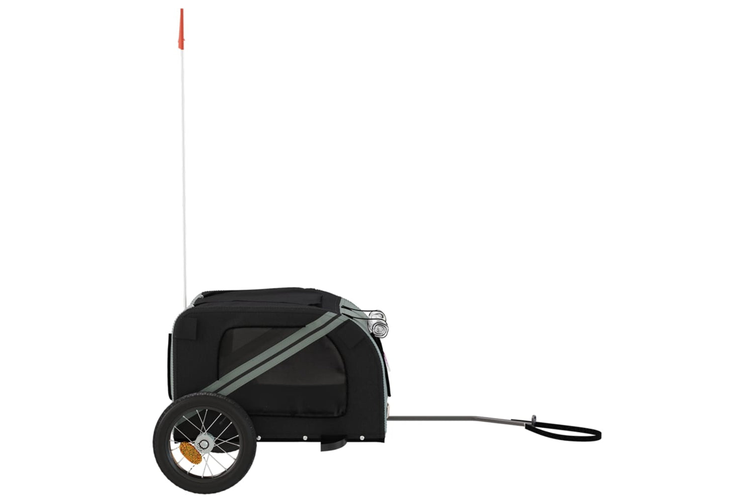Vidaxl 93867 Pet Bike Trailer Grey And Black Oxford Fabric And Iron-5