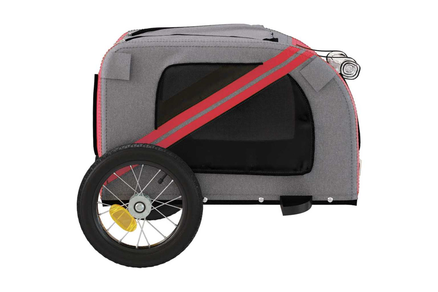 Vidaxl 93866 Pet Bike Trailer Red And Grey Oxford Fabric And Iron-6