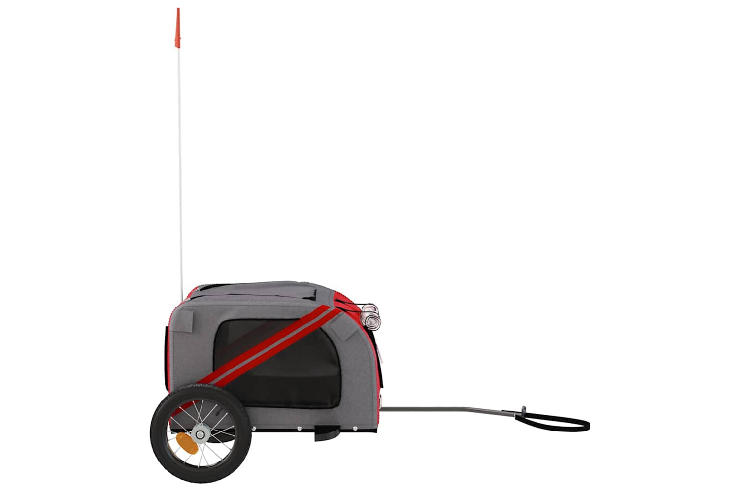 Vidaxl 93866 Pet Bike Trailer Red And Grey Oxford Fabric And Iron-5