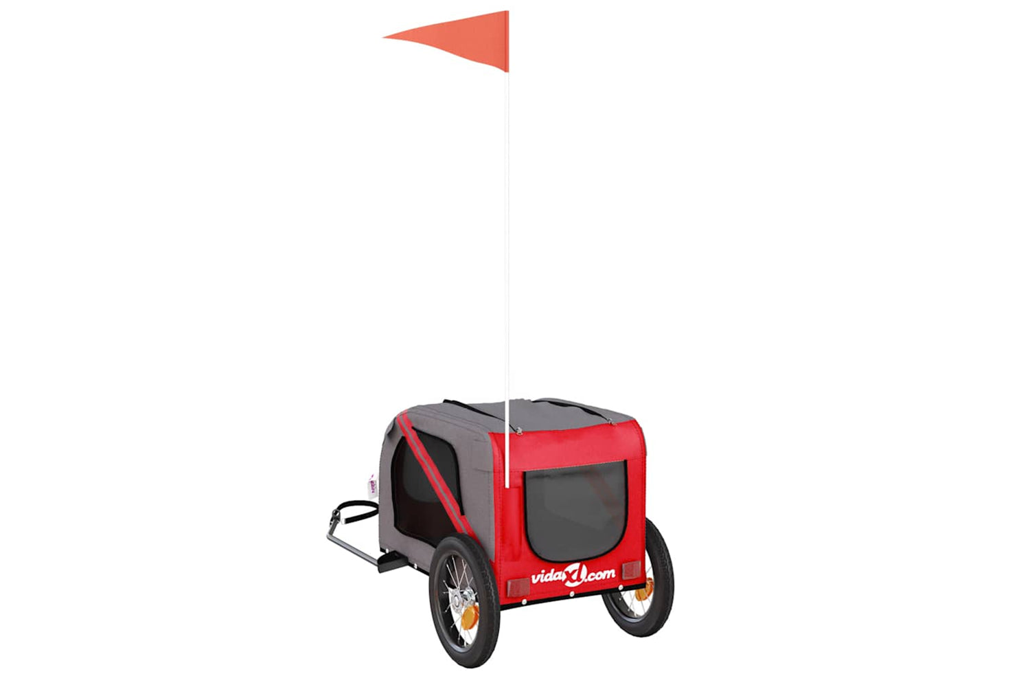 Vidaxl 93866 Pet Bike Trailer Red And Grey Oxford Fabric And Iron-7