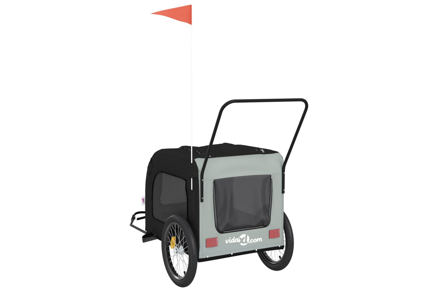 Vidaxl 93860 Pet Bike Trailer Black And Grey Oxford Fabric And Iron-7