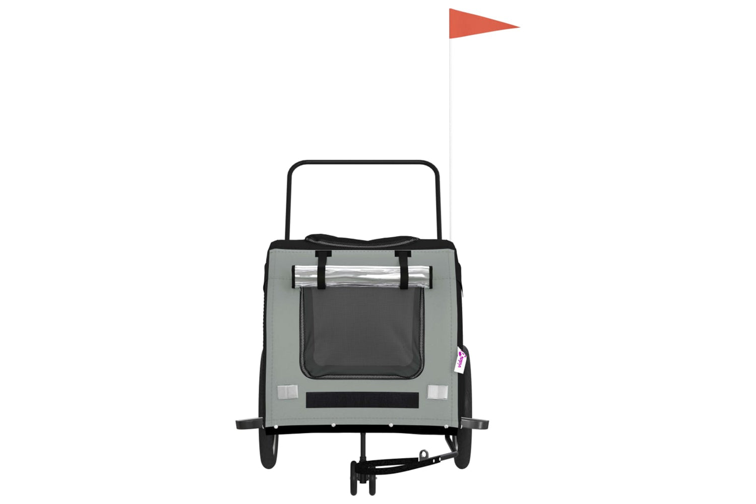 Vidaxl 93860 Pet Bike Trailer Black And Grey Oxford Fabric And Iron-3
