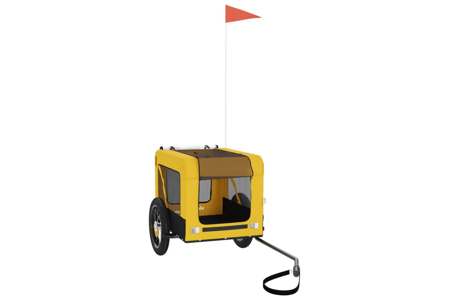 Vidaxl 93910 Pet Bike Trailer Yellow And Black Oxford Fabric&iron-2