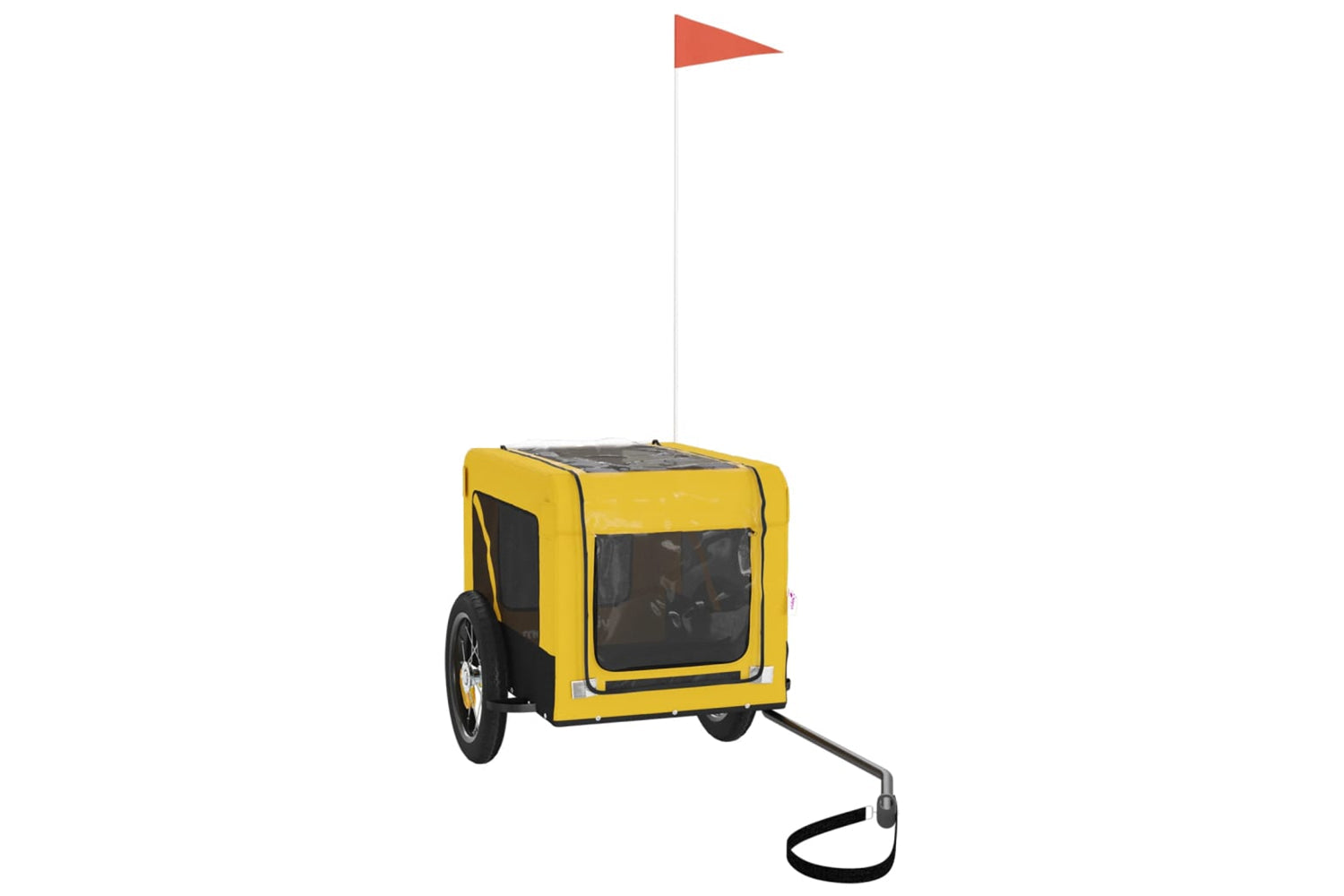 Vidaxl 93910 Pet Bike Trailer Yellow And Black Oxford Fabric&iron-3