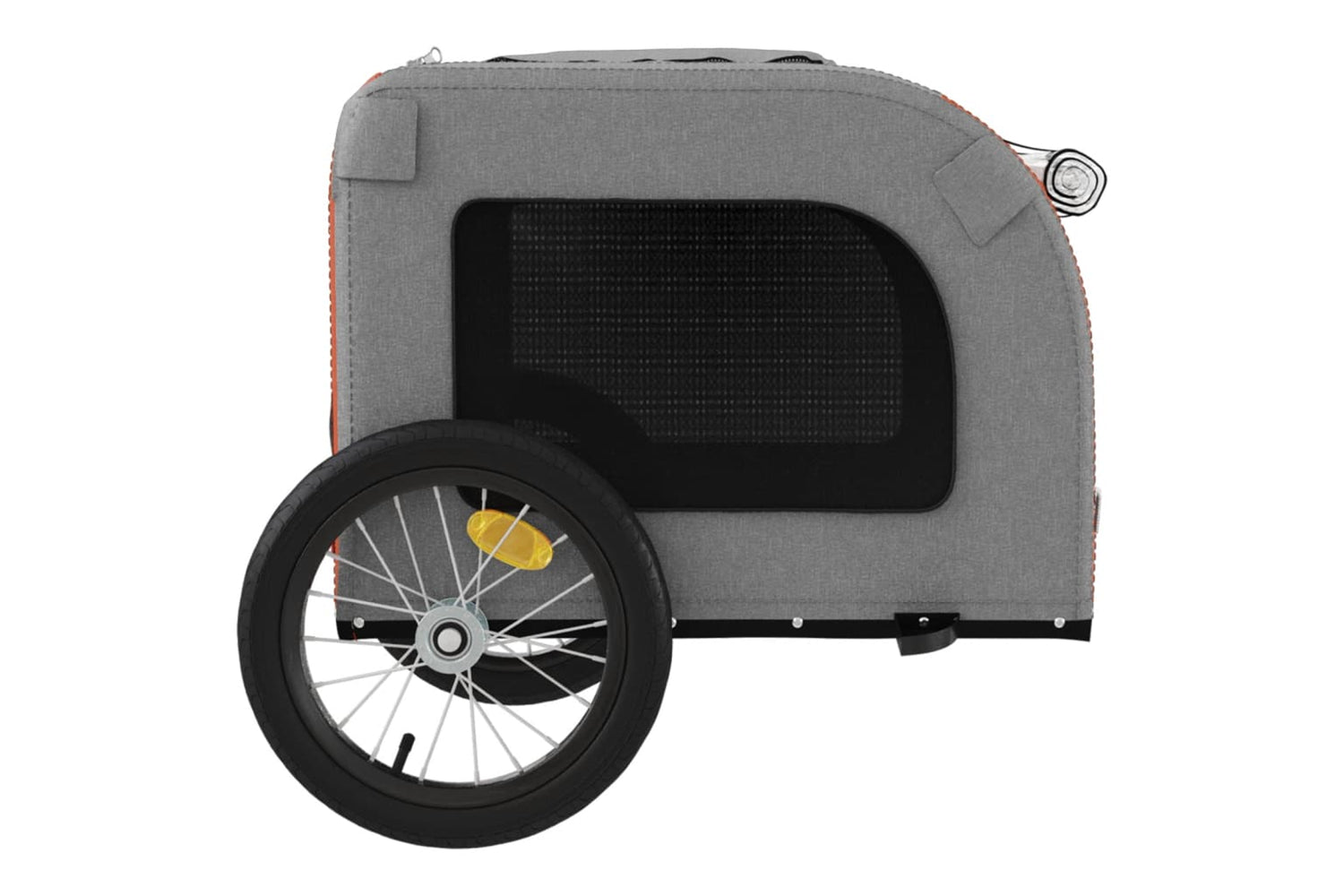 Vidaxl 93830 Pet Bike Trailer Orange And Grey Oxford Fabric And Iron-6