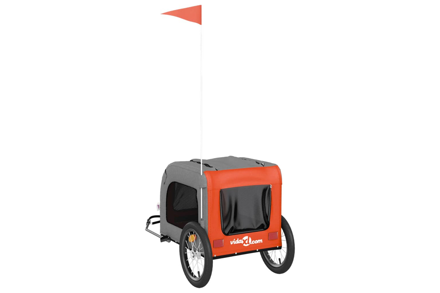 Vidaxl 93830 Pet Bike Trailer Orange And Grey Oxford Fabric And Iron-7