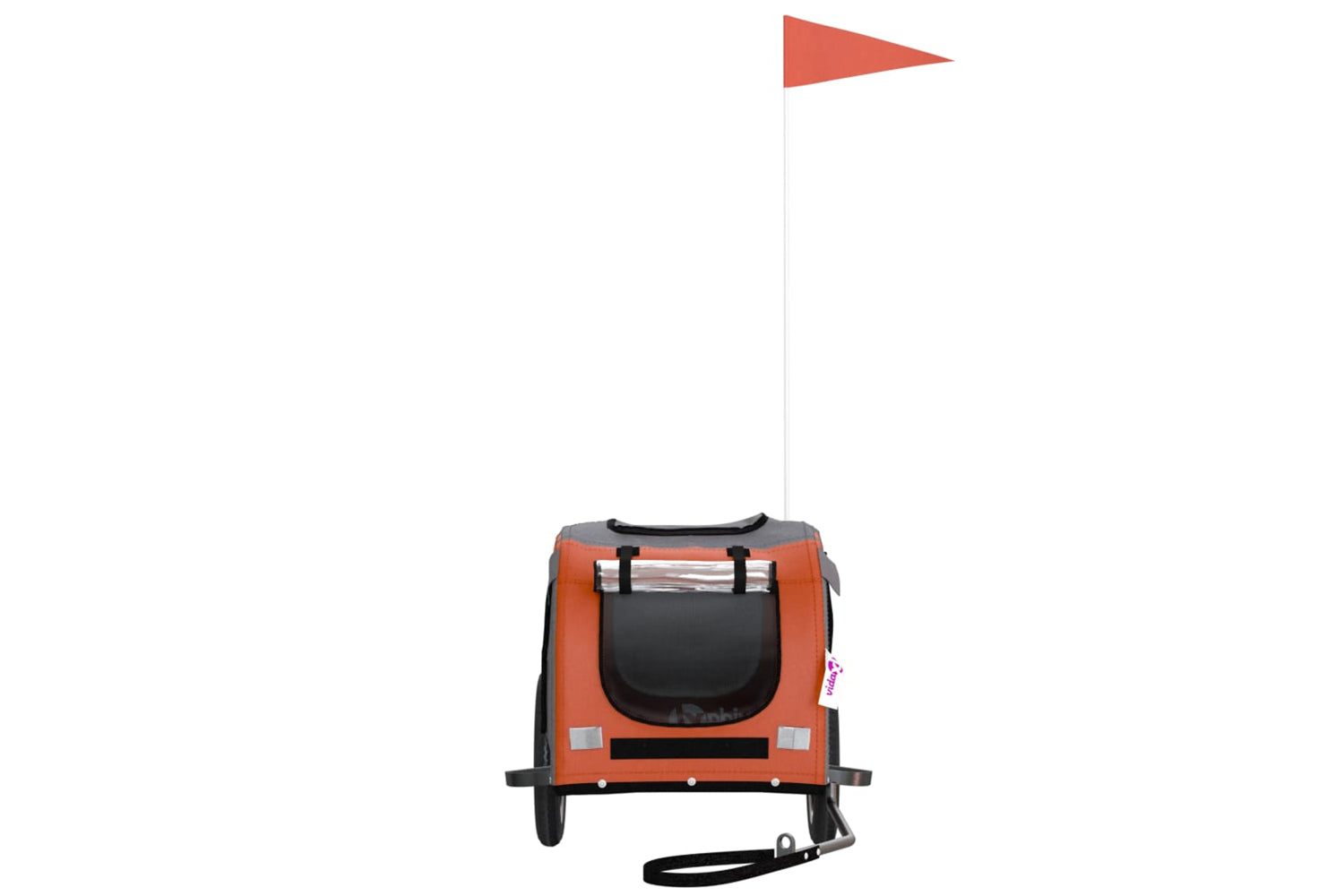 Vidaxl 93830 Pet Bike Trailer Orange And Grey Oxford Fabric And Iron-3
