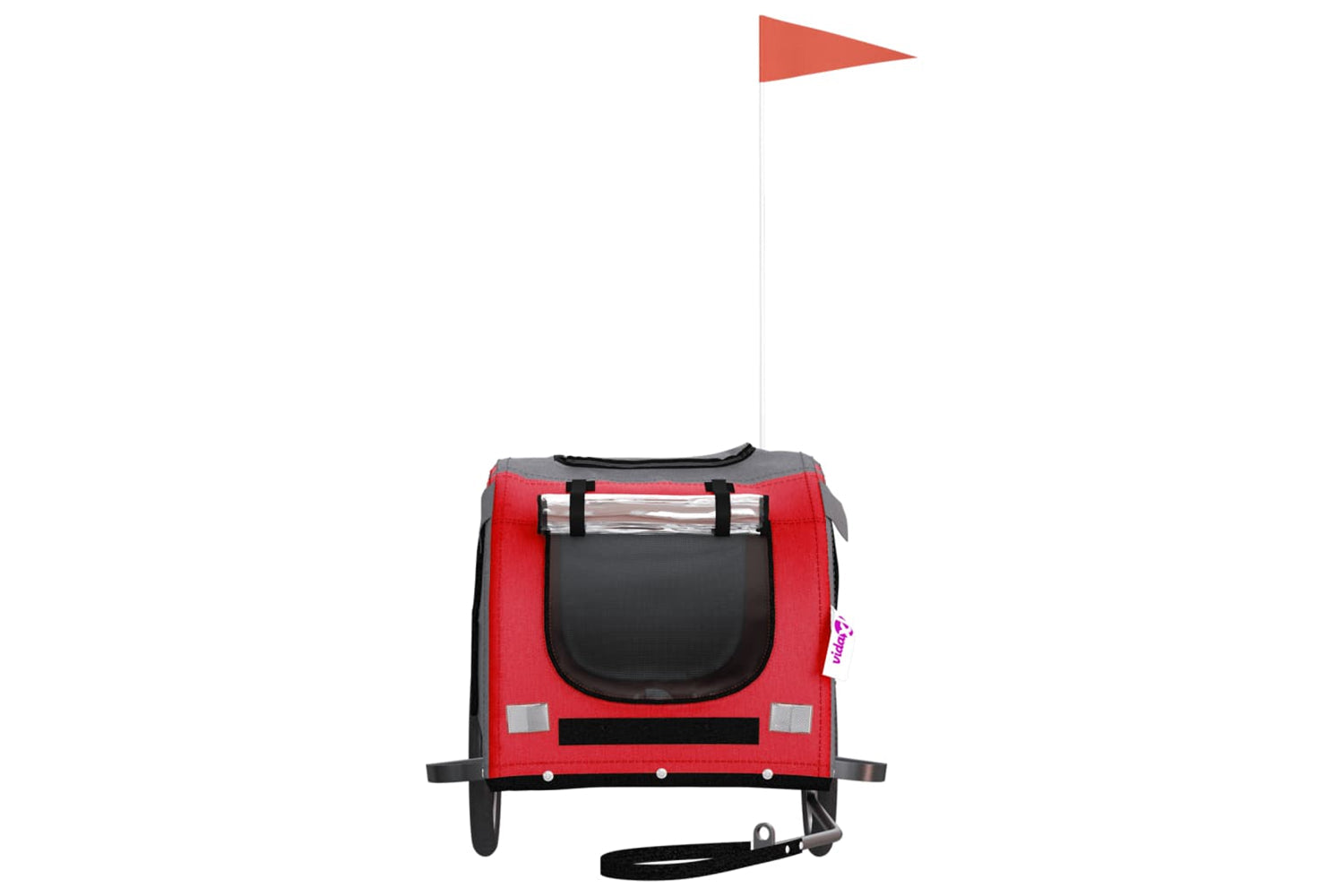 Vidaxl 93880 Pet Bike Trailer Red And Grey Oxford Fabric And Iron-3