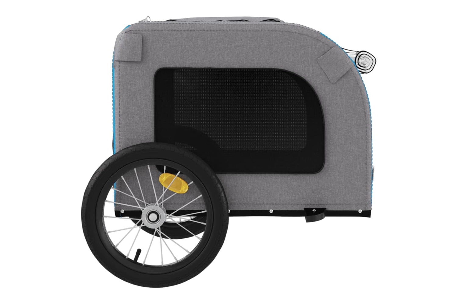 Vidaxl 93834 Pet Bike Trailer Blue And Grey Oxford Fabric And Iron-6