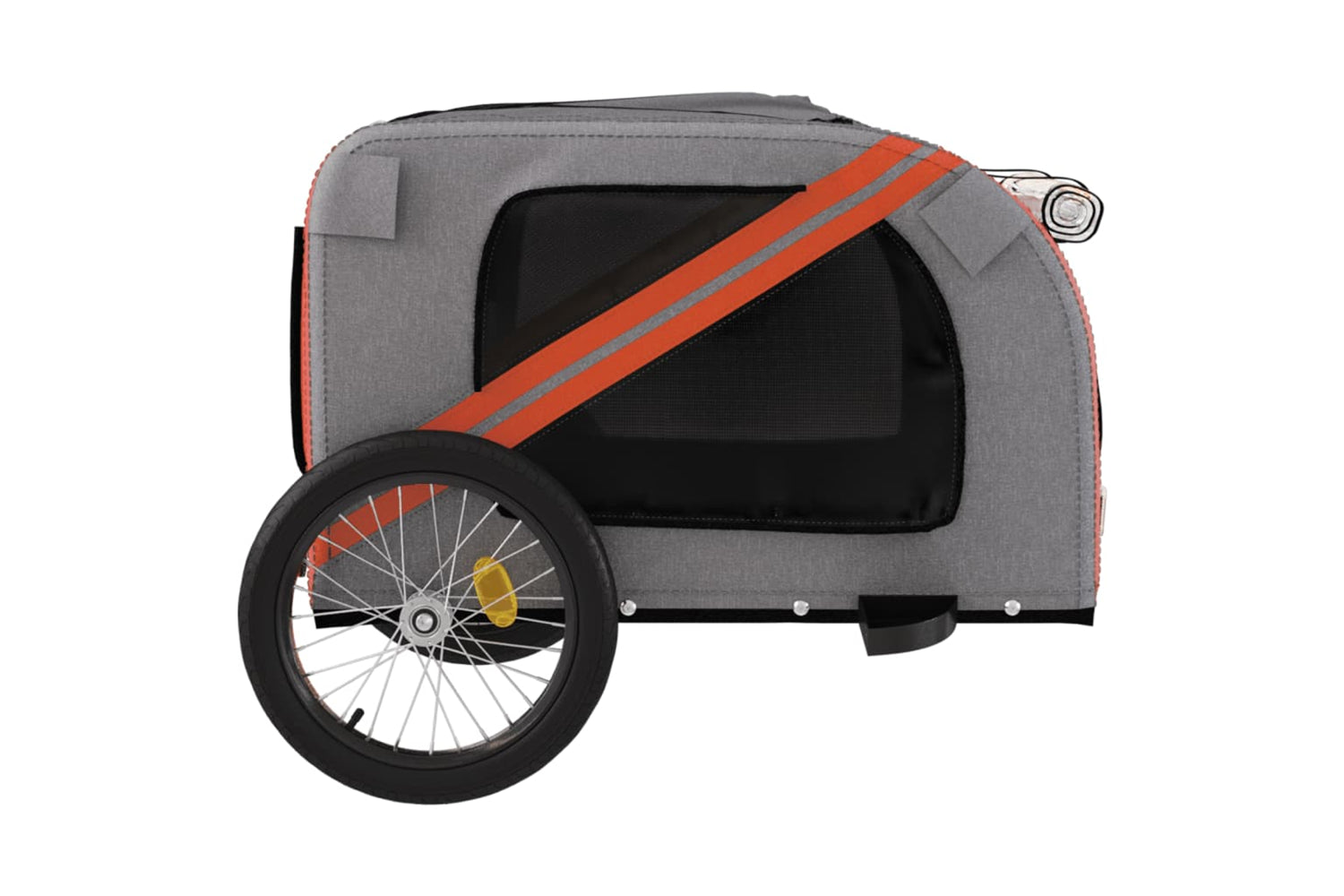 Vidaxl 93879 Pet Bike Trailer Orange And Black Oxford Fabric&iron-6