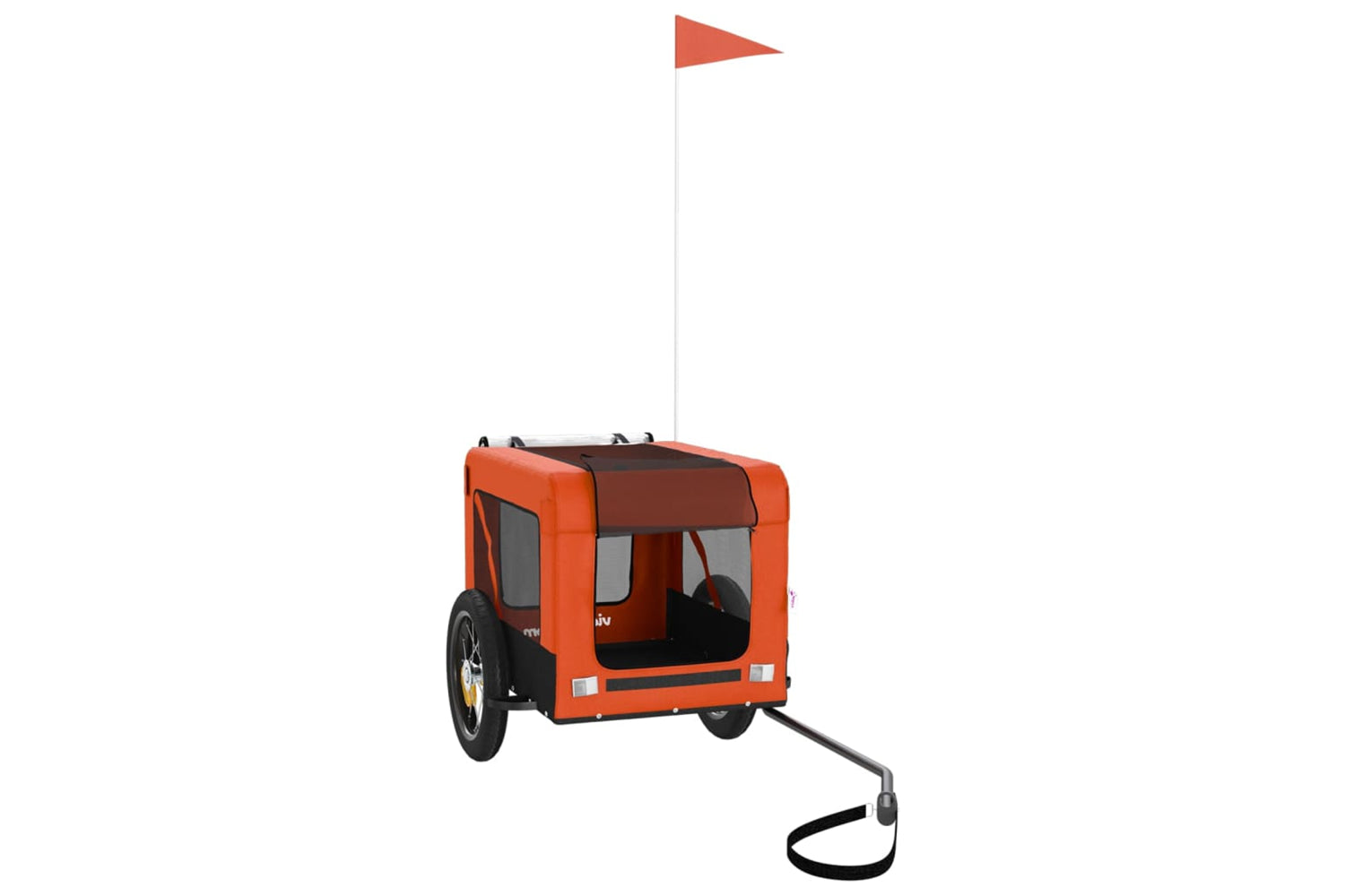 Vidaxl 93907 Pet Bike Trailer Orange And Black Oxford Fabric&iron-2