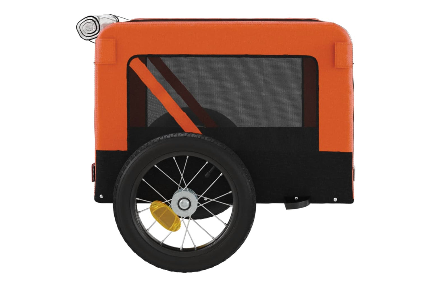 Vidaxl 93907 Pet Bike Trailer Orange And Black Oxford Fabric&iron-7