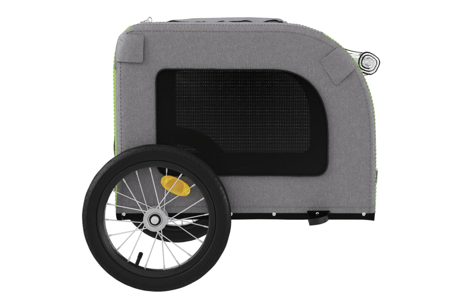 Vidaxl 93836 Pet Bike Trailer Green And Grey Oxford Fabric And Iron-6