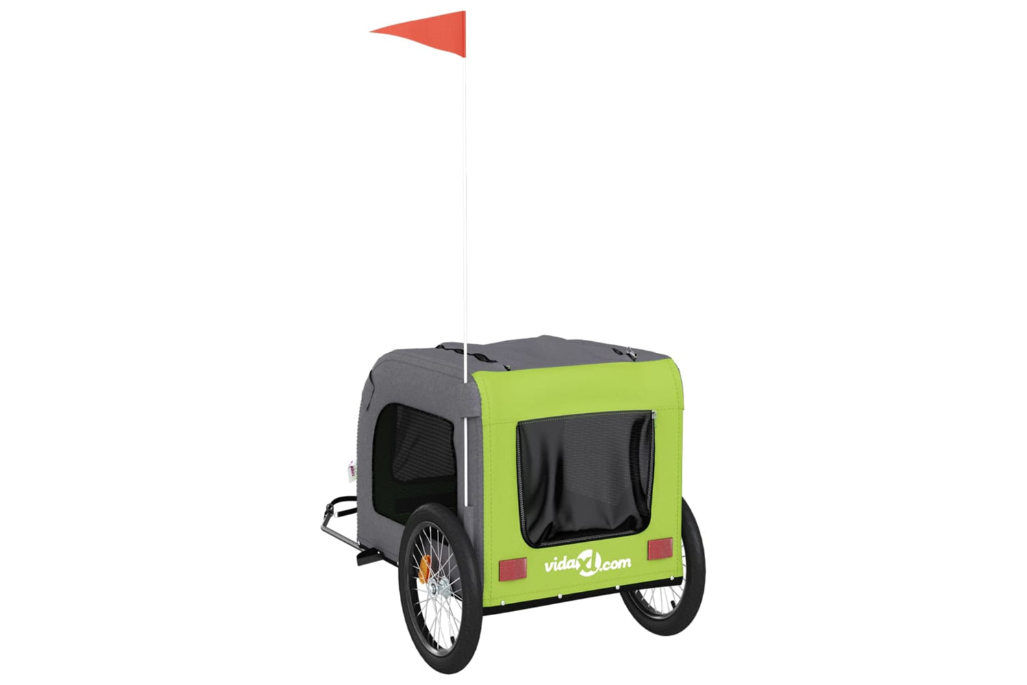 Vidaxl 93836 Pet Bike Trailer Green And Grey Oxford Fabric And Iron-7