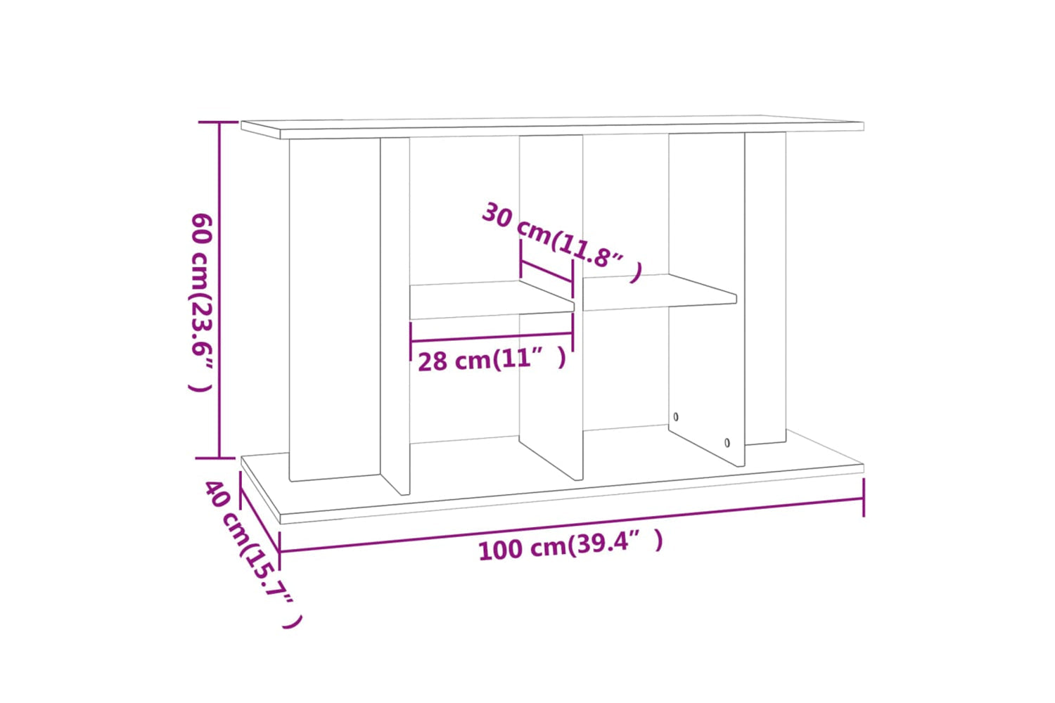 vidaXL 833590 Aquarium Stand Brown Oak 100x40x60cm Engineered Wood-7