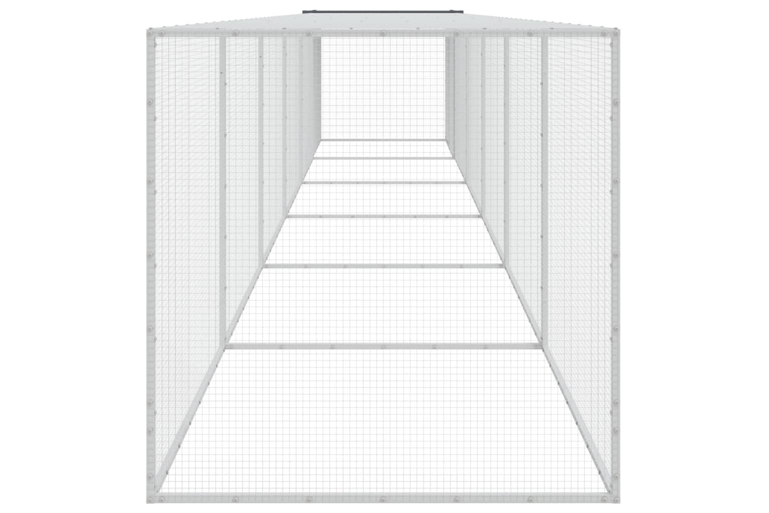 vidaXL 3189041 Chicken Cage With Roof Anthracite 603x98x90cm Galvanised Steel-3